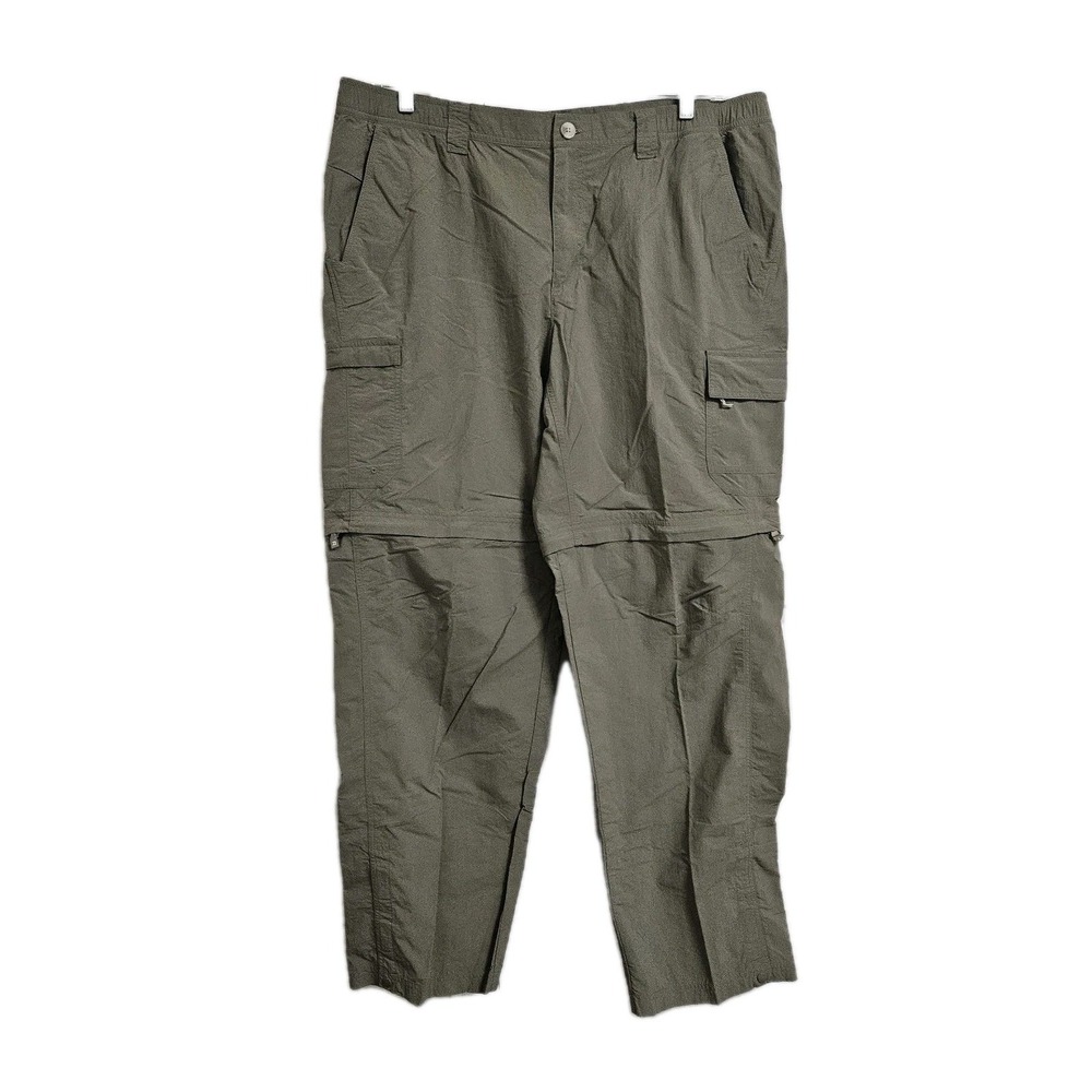 Columbia Cargo Pants Mens XL Green Titanium Omni-Dry Convertible Hiking Zip Off